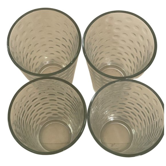 Vintage Libbey Glassware Coin Dot Tumbler Glass Set of 4 - 16 ounces Glasses - Picture 5 of 7